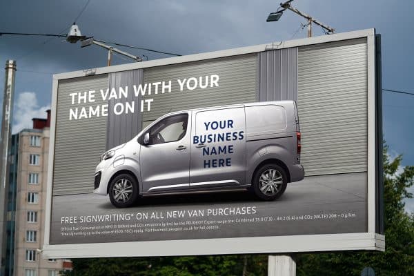 Peugeot van billboard